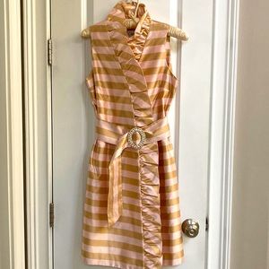 Sara Campbell pink and gold sleeveless dress